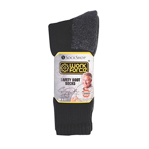 Sock Shop Heavy Duty di sicurezza calze nero taglia 6 - 11 confezione da 3 paia