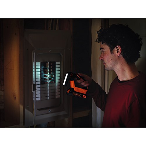 Black+Decker 18V Akku-Lampe, Handleuchte, bis 180 Grad schwenkbarer Lampenkopf, Leuchtdauer 11 Stunden, 12 LEDs, kompakt und leicht, großflächige Griffgummierung; ohne Akku und Ladegerät, BDCF18 - 4