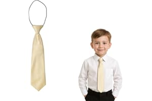THE TIE COMPANY The Tie Co™ Kids Satin Elasticated Tie – Solid Plain Colour Pre-Tied Boys & Girls Neck Tie