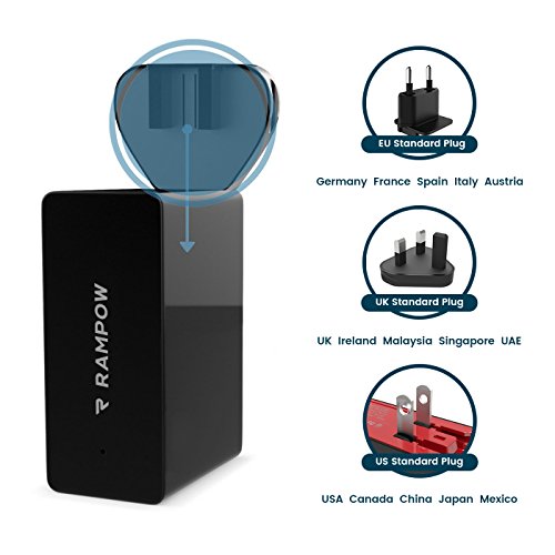 Rampow   USB Ladeger  t Mehrfach - 4-Port USB Netzteil 34W -  Lebenslange Garantie  - USB Stecker f  r Steckdose - USB Ladestecker Steckdose f  r iPho
