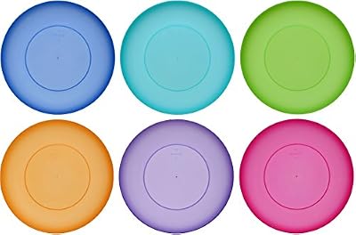 idea-station NEO plaque plastique 21,5 cm, 6 pièces, coloré, rond, empilable, parfait comme un gâteau plaque, assiette snack, plaque pour enfants applicable, parfait pour le camping, en plein air, entrées, plats principaux ou desserts