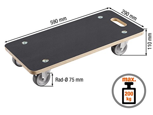 Meister Transportroller 590 x 290 mm, 200 kg, Siebdruck, PU, 822010 - 2