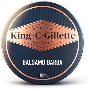 King C. Gillette Balsamo Barba, Confezione da 100 Ml per la Cura della Barba, Utilizzato con o Senza Risciacquo con Burro di Cacao, Idea Regalo Uomo