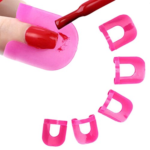 Lalang 26pcs Nails Edge Skin Barrier Nail Polish Stencils Kit Manicure Nail Art Polish Protection Tip Protectors Reusable