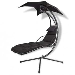 Swing Chair Gartenstuhl Liegestuhl Schaukelstuhl Schwarz: Amazon.de: Garten