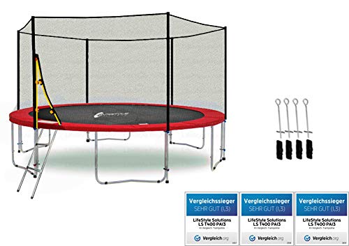 LS-T370-PA12 (RA) LifeStyle ProAktiv Cama elástica para jardín 370 cm - Extra Strength red de seguridad - New