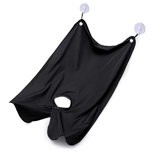 Bart Cape für, Rasieren, Bart und Schnurrbart Lätzchen mit Saugnäpfen für Spiegel, Bart Catcher Schürze für Bearded Men schwarz - 3
