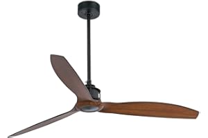 Faro Barcelona 33395 - JUST FAN Ventilador de Techo Negro/Madera con Motor DC