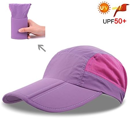 ZEARE Male and Female General Summer Net Cloth Folding Baseball Cap Outdoor Sports Waterproof Hat Can Adjust Sunshade Unisex (purple)