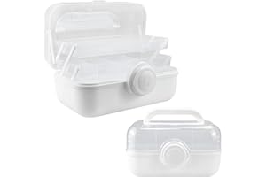 KARBAG Medicine Storage Box, 3-Layers First Aid Medicine Storage Box with Handle Portable Medicine Chest Storage Large Medicine Cabinet with Buckle for Home, School, Office Medicine Storage