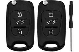 Sudnsadaks 2 Pezzi 3 Tasti Guscio Chiave Auto Telecomando Ricambio Chiave Compatibile per Hyundai I10 I20 Ix20 I30 Ix35 & Kia Ceed Soul Sportage Venga
