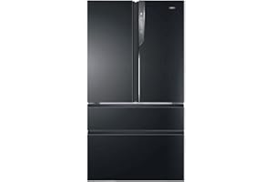 Haier FD 100 Series 7 HB26FSNAAA - Frigorífico, Puerta Francesa, Fabricación de Hielo Automática, Tecnología Antibacterias, Motor Inverter, Ancho 100cm, Capacidad XXL,Total No Frost, Titanium