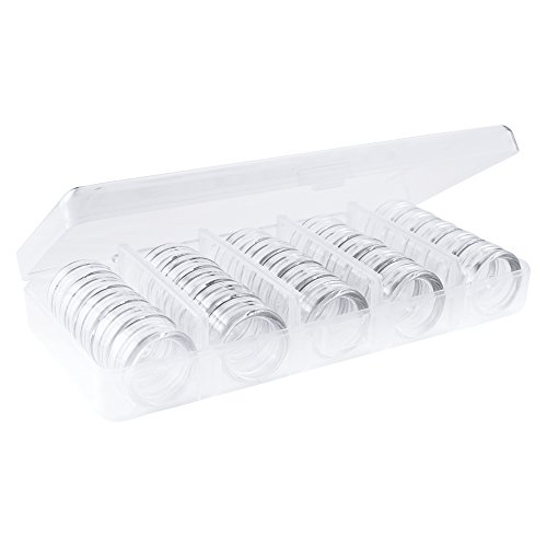 25 x Nailart Döschen Dosen Tiegel (leer) transparent mit Schraubverschluss in Aufbewahrungs Box - 2