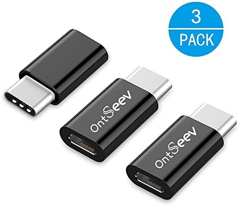 Ontseev® USB-C to Micro USB Adapter, [3 Pack] Type C to Android Port for MacBook, Google Chromebook/ Pixel/ Pixel XL, Nexus 5X / 6P, Nokia N1, OnePlus 2 / 3, Huawei P10/ P9, Samsung Galaxy S8