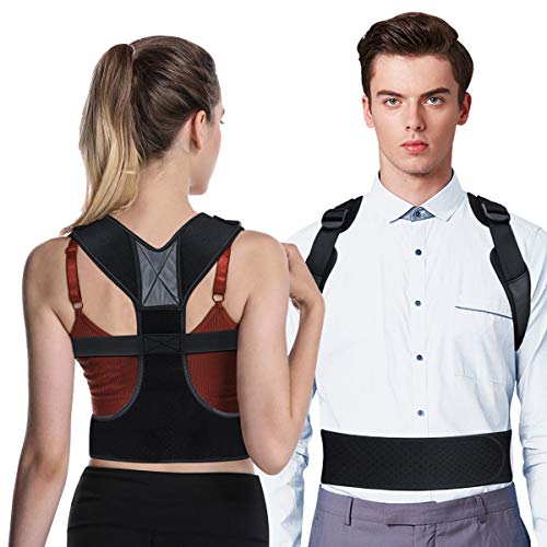 OMERIL Correcteur de Posture, Maintien Dos, Corset de Soutien Haut du Dos pour Homme et Femme, Support des Épaules Cou et Colonne pour Douleur/Spor/Bureau- Sangles Facile a Porter