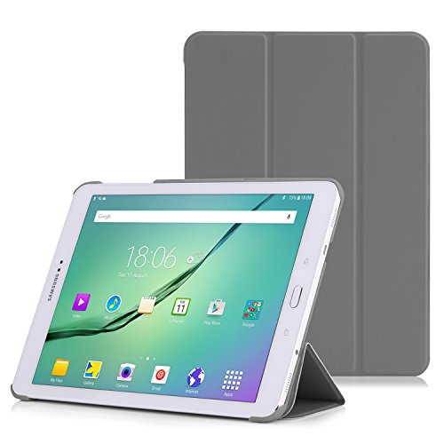 MoKo Samsung Galaxy Tab S2 9.7 Hülle - Ultra Slim PU Leder Tasche Schutzhülle Schale Smart Case mit Auto Sleep/Wake up Funktion und Standfunktion für Galaxy Tab S2 9.7" Android 5.0 Tablet-PC, Grau