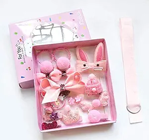 Ash & Roh 18Pcs/Set Baby Girls Bowknot Head Clips Bow Star Flower Animal Hairpins Crown Princess Accessories for Kids Babies Toddlers gift box set