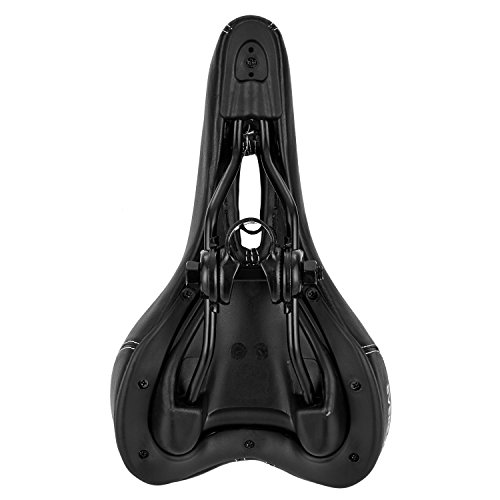 EVEREST FITNESS Komfort Trekking-Fahrradsattel für Herren aus weichem Synthetik-Leder mit 2 Jahren Zufriedenheitsgarantie – Fahrrad-Sitz / Fahrrad-Sattel / MTB Sattel / Mountainbike-Sattel /Elastomere-Dämpfung - 4
