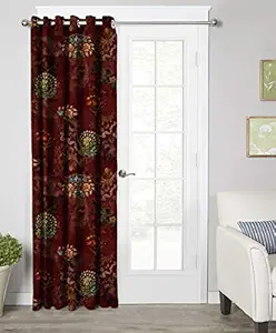Ultimate Trends Polyester Traditional Curtains for Window 5 feet 1 Piece, Maroon Color