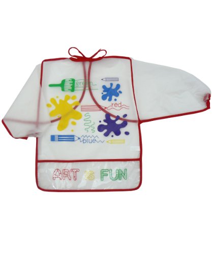 Baby Painting Apron with Sleeves by Nursery Time - Painting Apron - Red