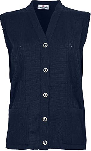 Loire Couture New Ladies Ribbed Womens Knitted Pocket Waistcoat Sleeveless Cardigan (Medium, Navy)