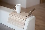 bandeja madera brazo sofa El brazo de madera para sofá está hecho de madera de fresno y madera contrachapada para hacerlo más fuerte.