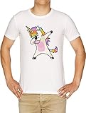 Cómodo taponando Unicornio Camisa Cadera Salto Salto Pose Camiseta Hombre Blanco