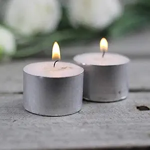 MeCozy Long Burning Tealight Candles Smokeless Unscented Wax Candles for Home and Outdoor Decoration (40)