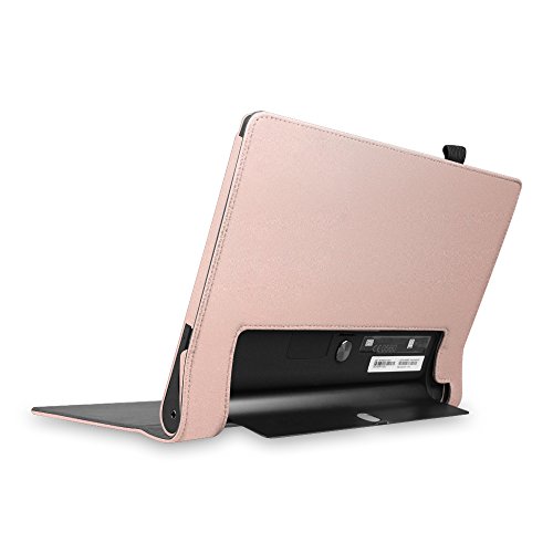 Fintie Lenovo Yoga Tablet 3 10 Hülle Case – Slim Fit Folio Premium Kunstleder Schutzhülle Tasche Etui Smart Cover mit Auto Sleep / Wake für Lenovo Yoga Tablet 3 25,7 cm (10,1 Zoll), Roségold - 6