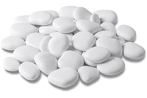 Kalapanta - Piedras decorativas de plástico reciclado tamaño pequeño para macetas, pintura, acuarios, jardín, mini pack, blanco, fabricado en Italia