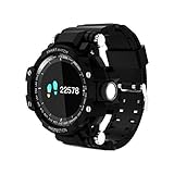 TPulling ModeSmart Armband GW68 Intelligente Armbanduhr Smart Watch GW68 Smart Watch Sport Outdoor IP68 Barometer Thermometer Höhenmesser Smart Armband Sportuhr (Schwarz)