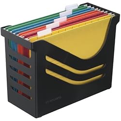 Jalema Atlanta Res - Caja reciclada para archivos (incluye 5 archivos de varios colores), color negro
