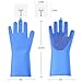 Produktbild Surepp wiederverwendbare Silikon-Handschuhe mit Scrubber,Küchenhelfer, Hitzebeständig, Reinigen, Haushalt, Geschirrspülen, Autowäsche (Blau)