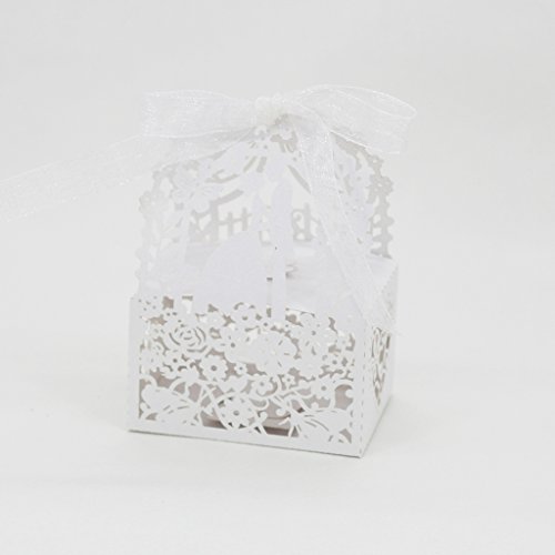 50pcs Lieben Herz Für Band Geschenk Boxen Schachtel Verpackung Hochzeit Partei Dekor – Weiß, L - 5
