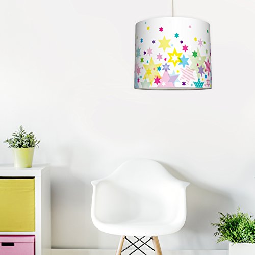 anna wand Lampenschirm STARS 4 GIRLS – Schirm für Kinder / Baby Lampe mit Sternen in versch. Farben – Sanftes Licht für Tisch-, Steh- & Hängelampe im Kinderzimmer Mädchen & Junge - 3