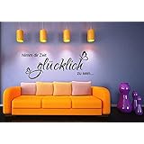 Wandtattoo-Wandaufkleber Spruch ***Nimm dir Zeit, glücklich zu sein*** - (Größen.- und Farbauswahl)