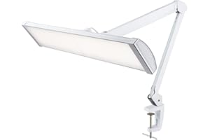 Neatfi 3,500 Lumens Ultra LED Touch Control Task Lamp with Clamp, 66CM Wide, Dimmable, 5 Brightness Levels & 3 Light Modes, 3000-6000K Correlated Color Temperature, 45W, 540Pcs SMD LED (White)