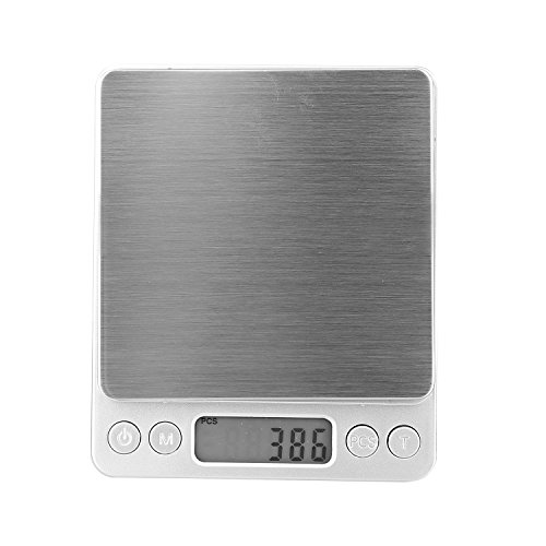 Abestbox [3000g, 0.01oz/0,1 g] Digitale Kchenwaage Nahrungsmittelskala, Schmuck Skala mit Tara-, Halten und PCs Eigenschaften, Edelstahl (3000g)