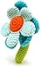 Pebble crochet flower rattle - turquoise