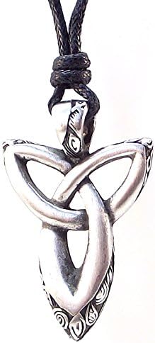 Pewter MAORI LIFE CYCLE Pendant on Black Cord Necklace Nickel Free NEW