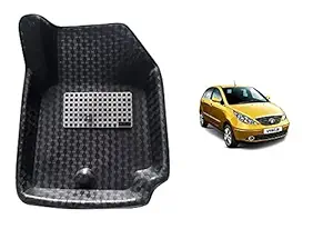 RS Enterprises Cars Tata Indica Vista Car PVC 4.5D/Mini Car Floor/Foot Mat (Set of 5, Black)