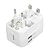 Produktbild Apark Universal Reiseadapter für 180 Länder - Stromadapter Stecker für Europa UK Australien USA - Universeller Weltreise Reisestecker Mit 2 USB Port - Weiß