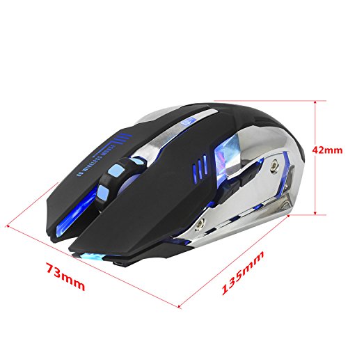 Recargable 2 4Ghz Rat  n para Gamer Inal  mbrico con 7 Colores Retroiluminado  bater  a de litio de 600 Mah 