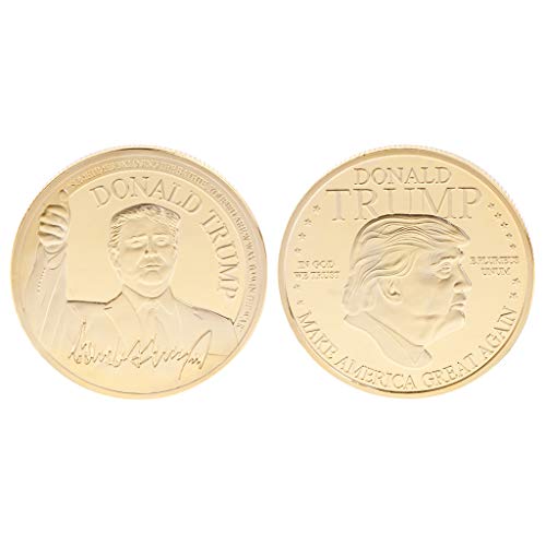 Preisvergleich Produktbild Amarzk Erinnerungsstück, Donald Trump Silver Gold American President Collection Collectible Ecken Alloy Art Craft Gifts