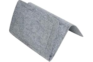 ECOSWAY Lato del Letto Feltro Borsa Portaoggetti con Tasche Divano Letto Scrivania Organizer Porta Oggetti da Appendere per Telefono Riviste Compresse Telecomandi - Grigio Chiaro