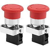 2 Pieces Emergency Switch for Red Signal, Emergency Stop Button Switch 22mm XB5