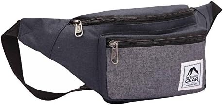 Waist Bag Bum Bag Unisex, Colour: Navy / Grey Pocket