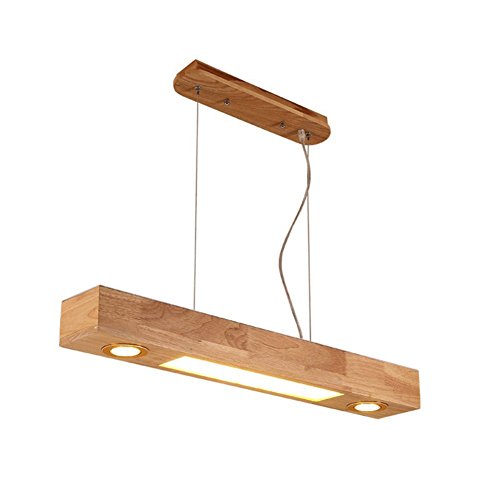 Preisvergleich Produktbild Modern LED Esstisch Pendelleuchte Leuchtmittel Mit Einbauspots Pendellampe Holz Hängeleuchte Hängelampe Bürolampe Höheverstellbar Für Esszimmer Wohnzimmer Büro Restaurant Cafe Studio Warmes Licht