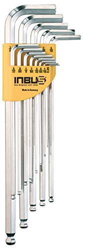 INBUS® 70426 Inbusschlüssel Zoll Set mit Kugelkopf 13tlg 0.05-3/8" | Made in Germany | Innensechskant-Schlüssel | 0.05 | 1/16 | 5/64 | 3/32 | 7/64 | 1/8 | 9/64 | 5/32 | 3/16 | 7/32 | 1/4 | 5/16 | 3/8 | Inch | Imperial | Zöllige Größen