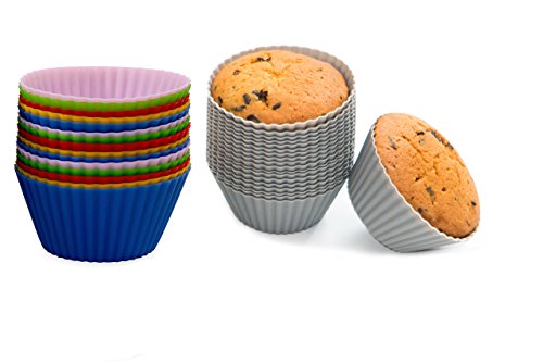 BackeFix – die besten Silikon Muffinförmchen |★ ohne Fett und Papierförmchen backen ★ | ideal für Muffins und Cupcakes | Backzeit mit deinen Liebsten wird zum Kinderspiel – Silikon Antihaft Muffinformen | keine Einwegformen mehr, Backförmchen Muffinform Backformen Muffinförmchen BPA-frei | 2 Jahre Garantie (20 Stück) - 2